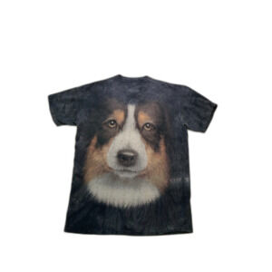 The Mountain Dog Face T-Shirt Mens Large Blue Tie Dye Realistic Pup Graphic Tee